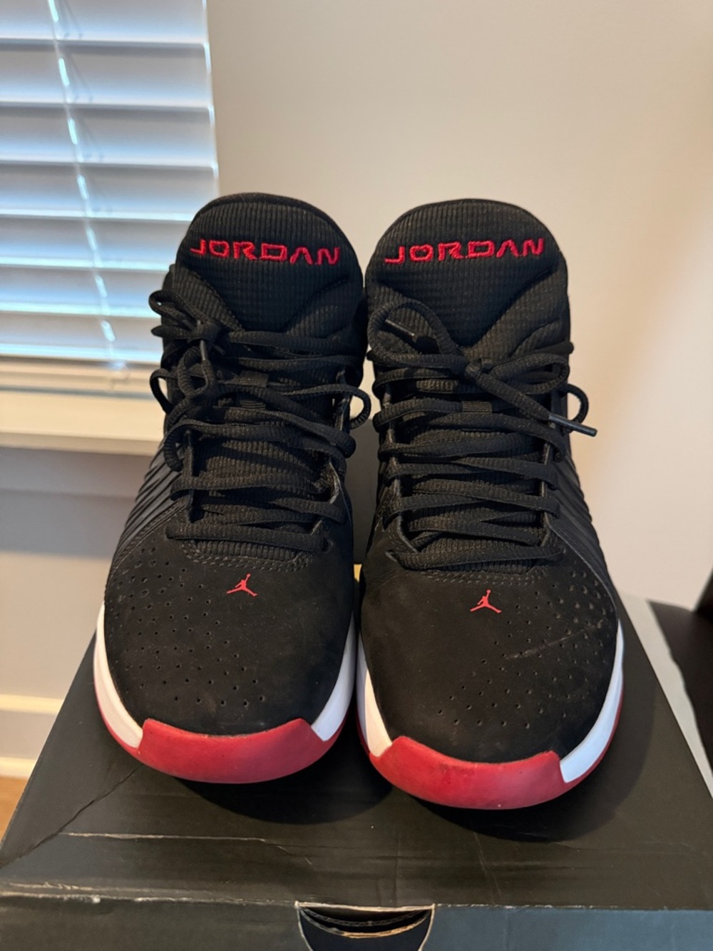 Jordan Black and Red Men's Basketball Sneakers